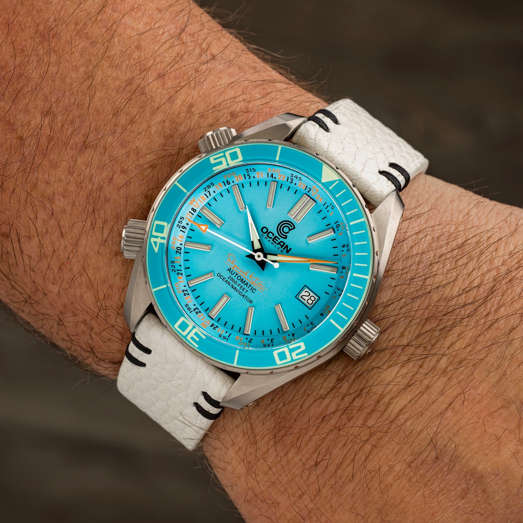 Ocean Crawler Ocean Navigator - Aqua V3 - Titanium - Ocean Crawler Watch Co.