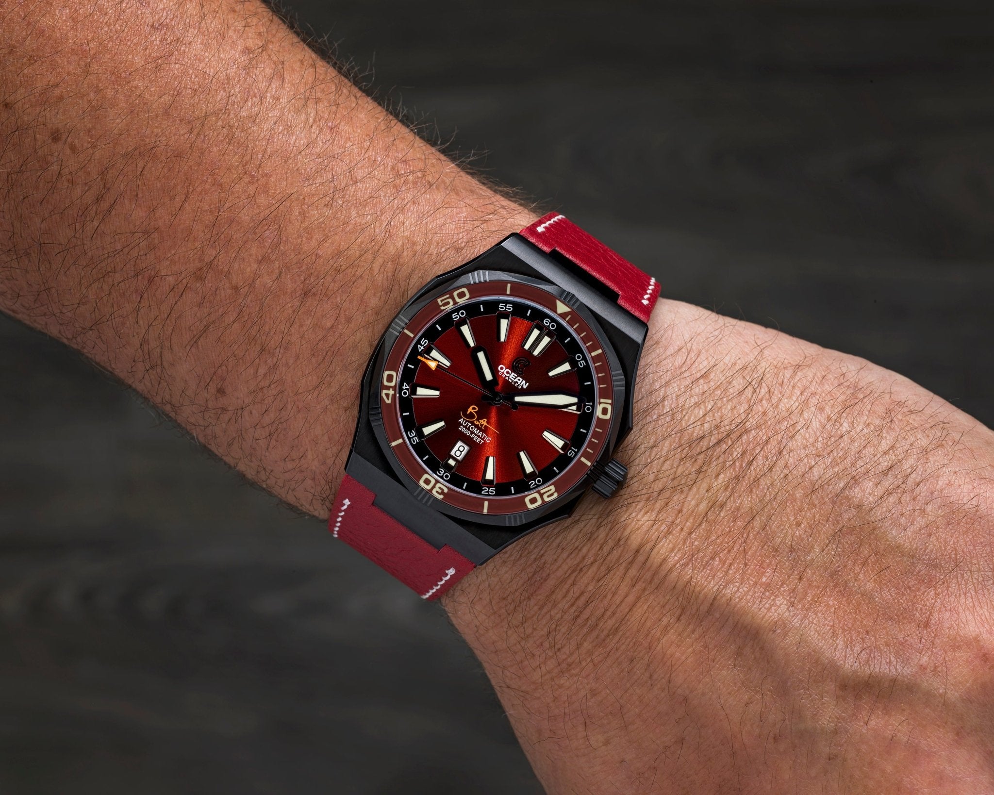 Ocean Crawler Bolt DLC - Red - Preorder - Ocean Crawler Watch Co.