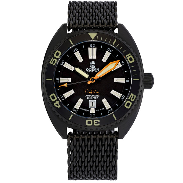 Ocean Crawler Core Diver - Ultra-Black DLC – Ocean Crawler Watch Co.