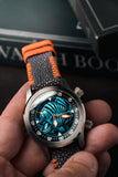 Ocean Crawler Piranha - Blue/Orange - Prototype - Ocean Crawler Watch Co.