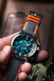 Ocean Crawler Piranha - Blue/Orange - Prototype - Ocean Crawler Watch Co.