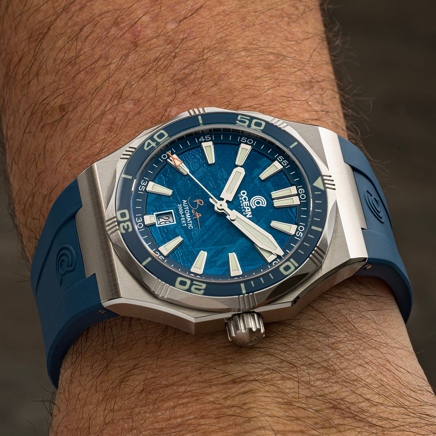 Blue Integrated Rubber Strap for Bolt - SS Buckle