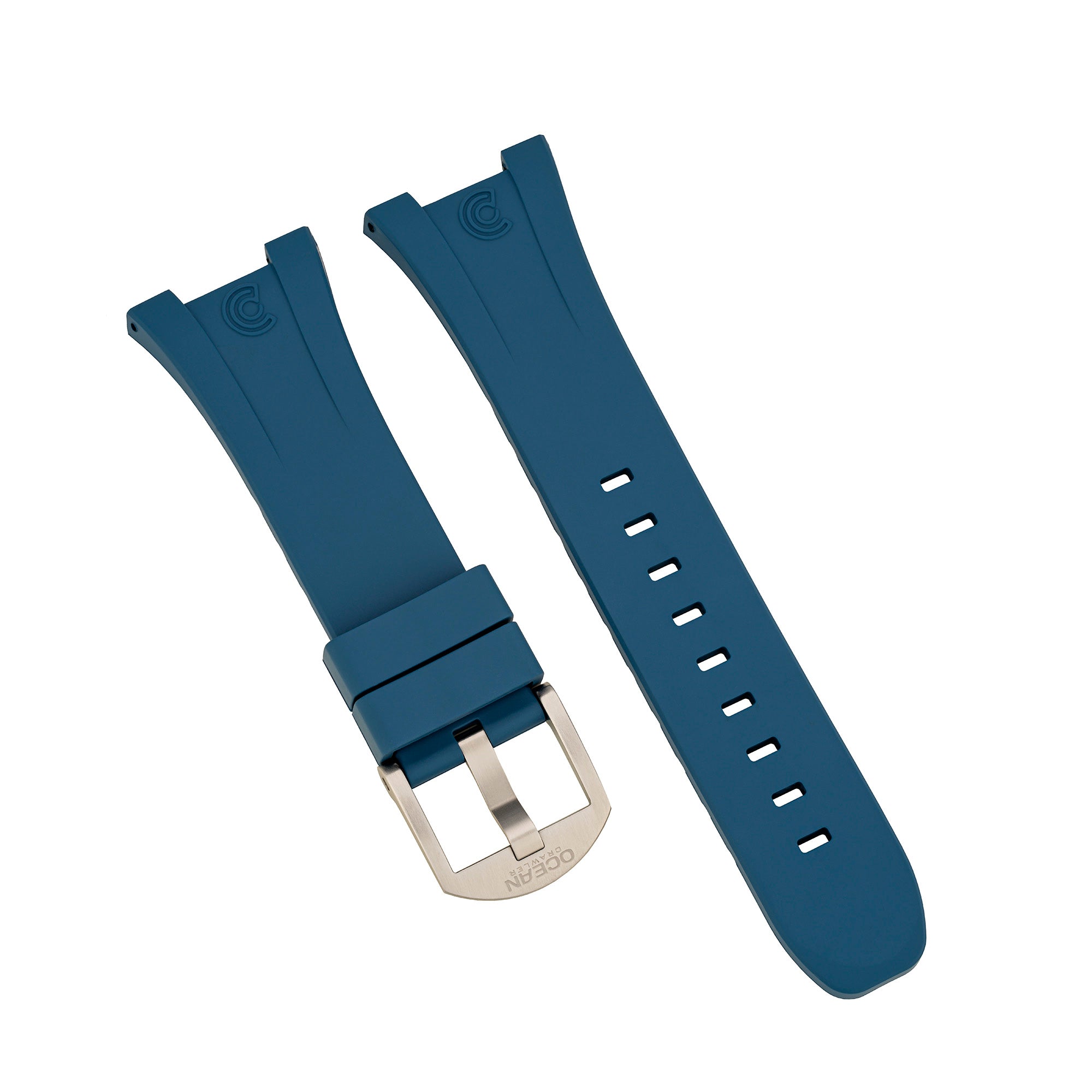 Blue Integrated Rubber Strap for Bolt - SS Buckle - Ocean Crawler Watch Co.
