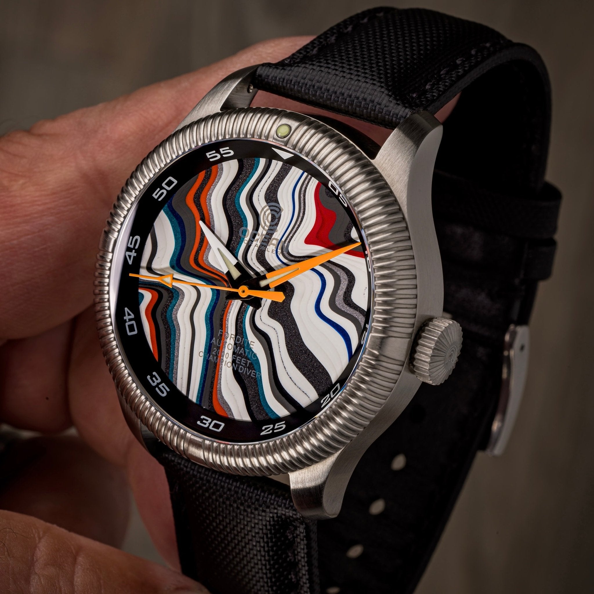 Champion Diver - Fordite - Unique Piece - Drive - In Dream - Ocean Crawler Watch Co.