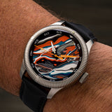 Champion Diver - Fordite - Unique Piece - Lacquered Thunder - Ocean Crawler Watch Co.