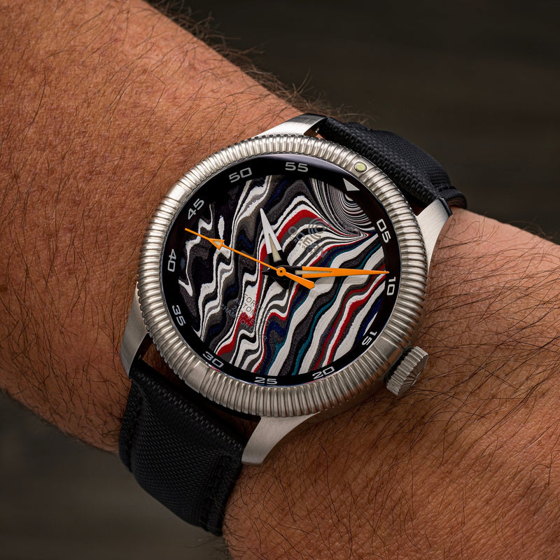 Champion Diver - Fordite - Unique Piece - Paintstorm - Ocean Crawler Watch Co.