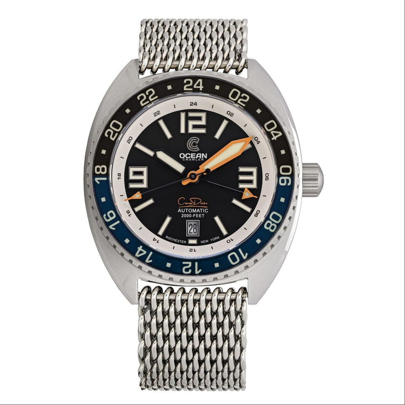 Core Diver GMT – Swiss Automatic - Blue/Black - Ocean Crawler Watch Co.