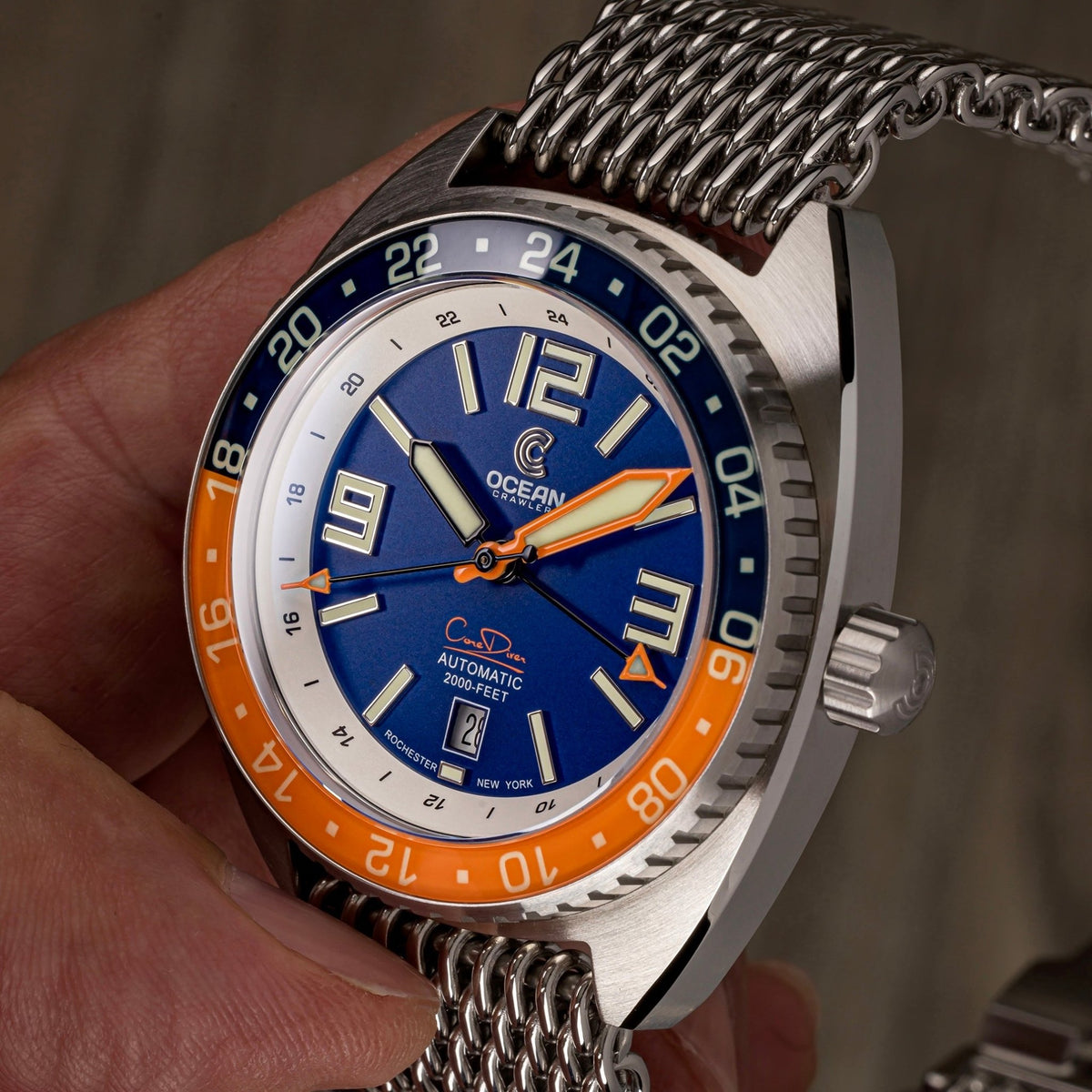 Core Diver GMT – Swiss Automatic - Blue/Orange