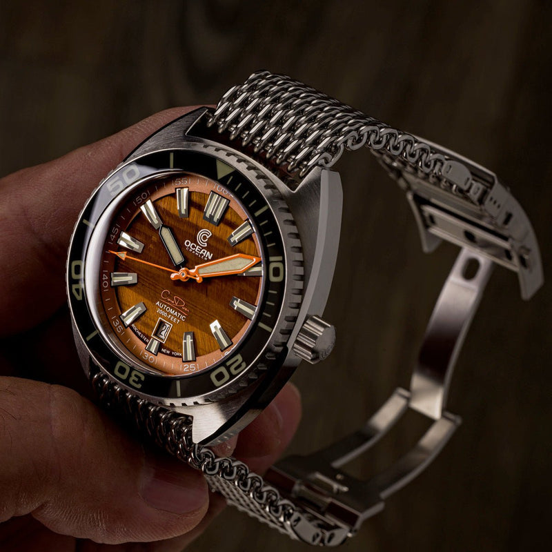 Core Diver - Tiger's Eye Edition - 2 Straps Included! - Preorder - Ocean Crawler Watch Co.