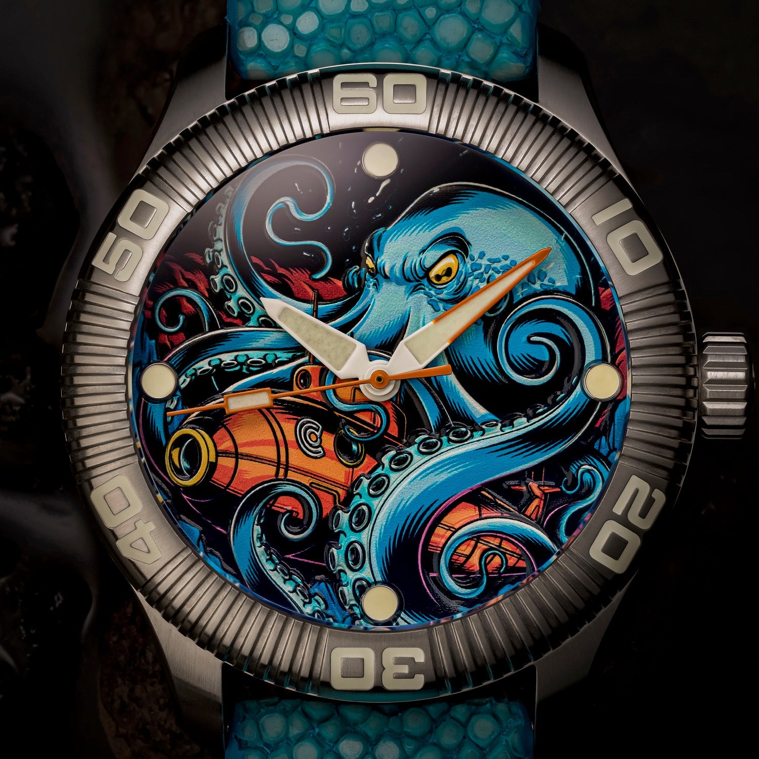 Crawler One Ceramic Enamel Dial Kraken's Wrath Watch