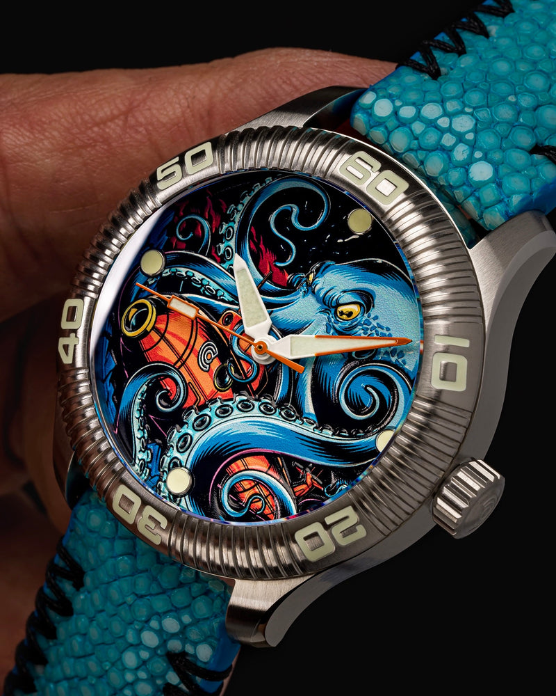 Crawler One - Ceramic - Enamel Dial - Kraken’s Wrath - Ocean Crawler Watch Co.