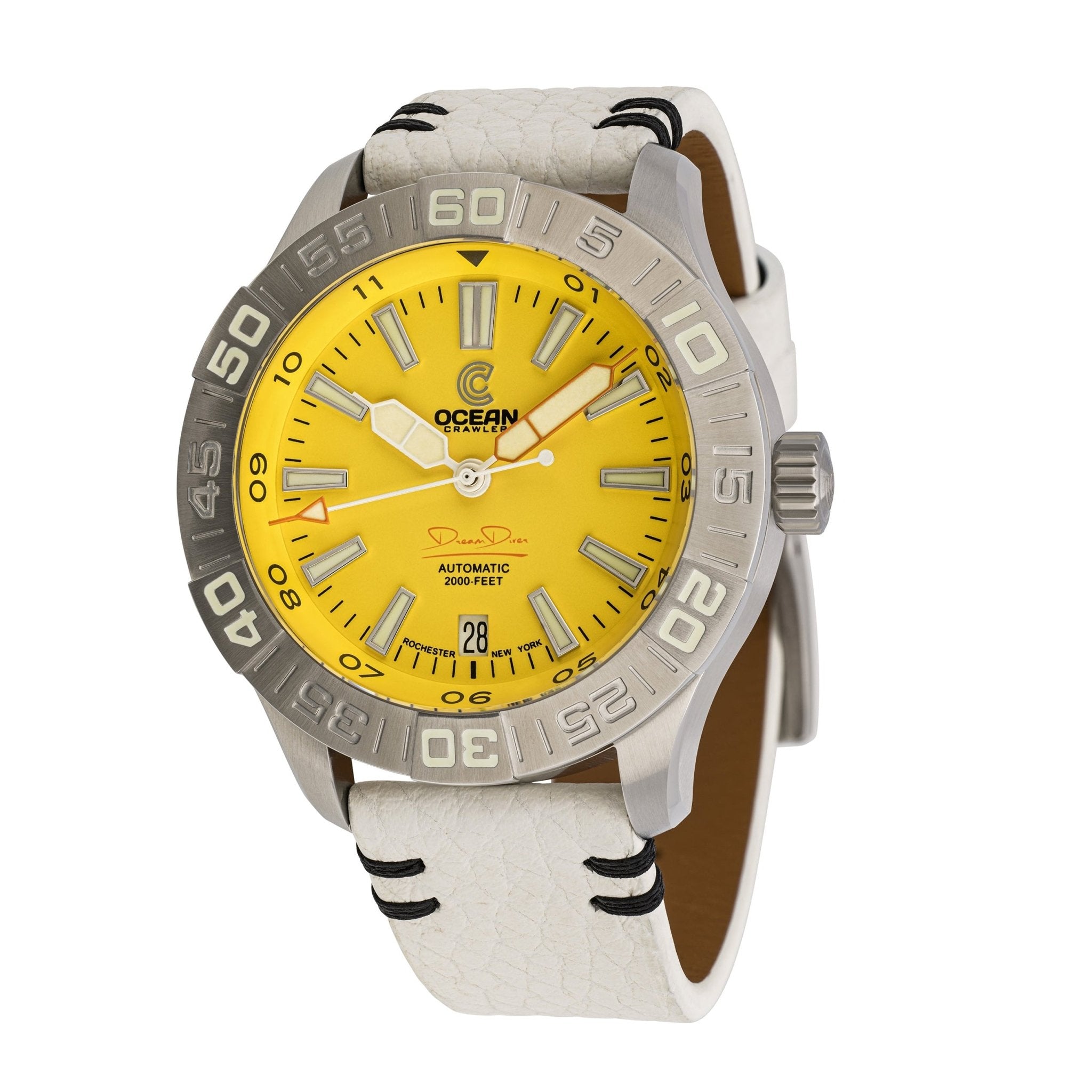 Dream Diver 2025 - Solar Shock Yellow - Ocean Crawler Watch Co.