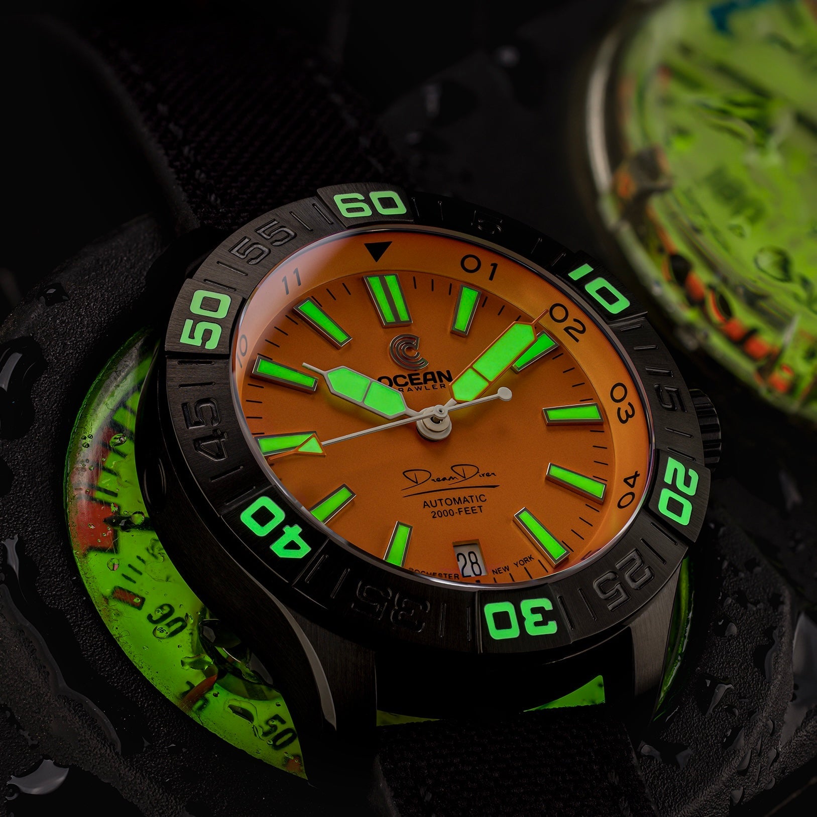 Dream Diver Dark Seas - Orange Reef - Ocean Crawler Watch Co.