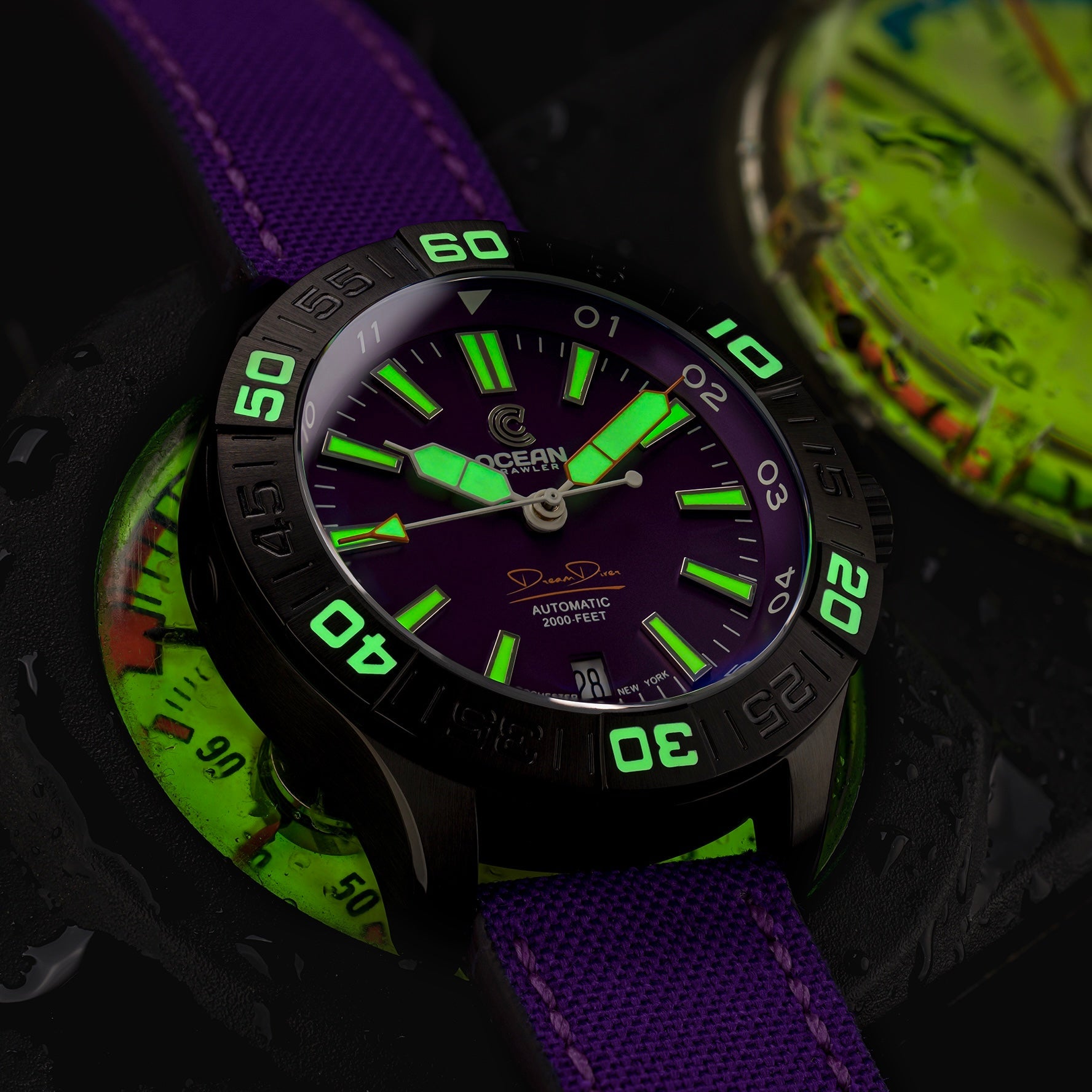 Dream Diver Dark Seas - Twilight Purple - Ocean Crawler Watch Co.