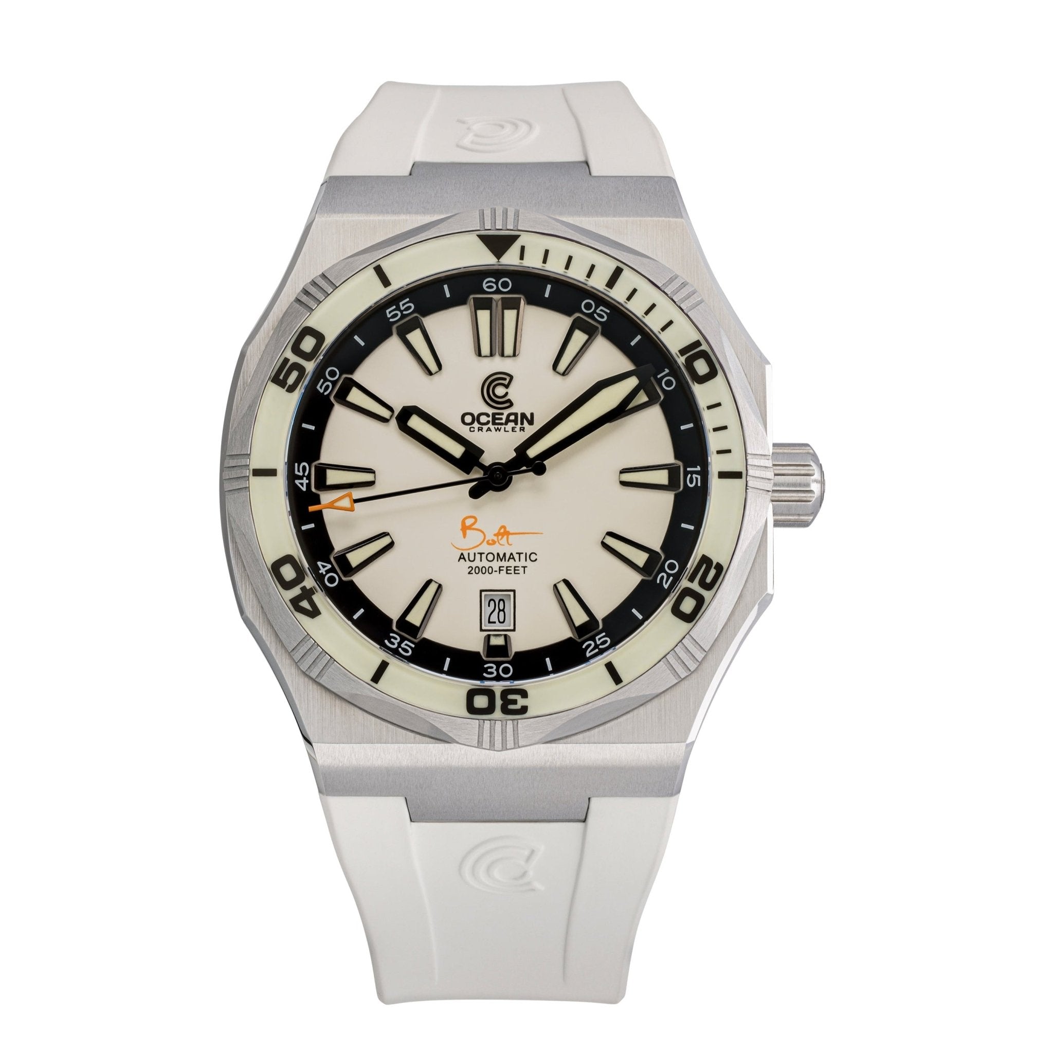 Ocean Crawler Bolt - LumeWave Edition - White - Ocean Crawler Watch Co.