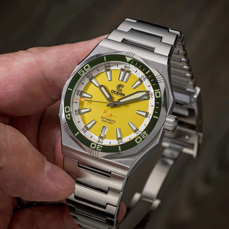 Ocean Crawler Bolt - Prototype - Yellow - Ocean Crawler Watch Co.