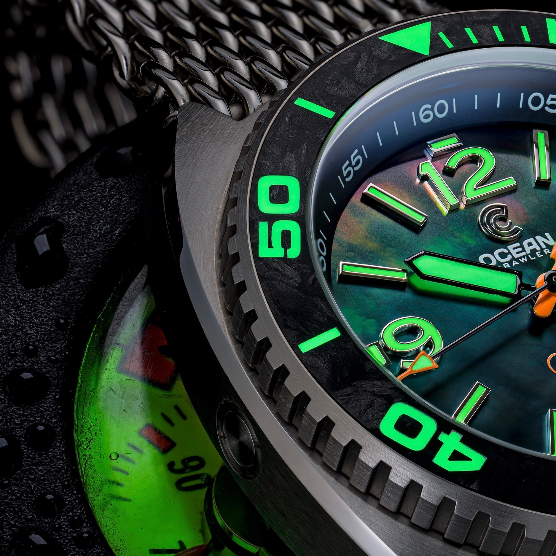 Core Diver - Black Mother of Pearl - Carbon Fiber Bezel – Ocean