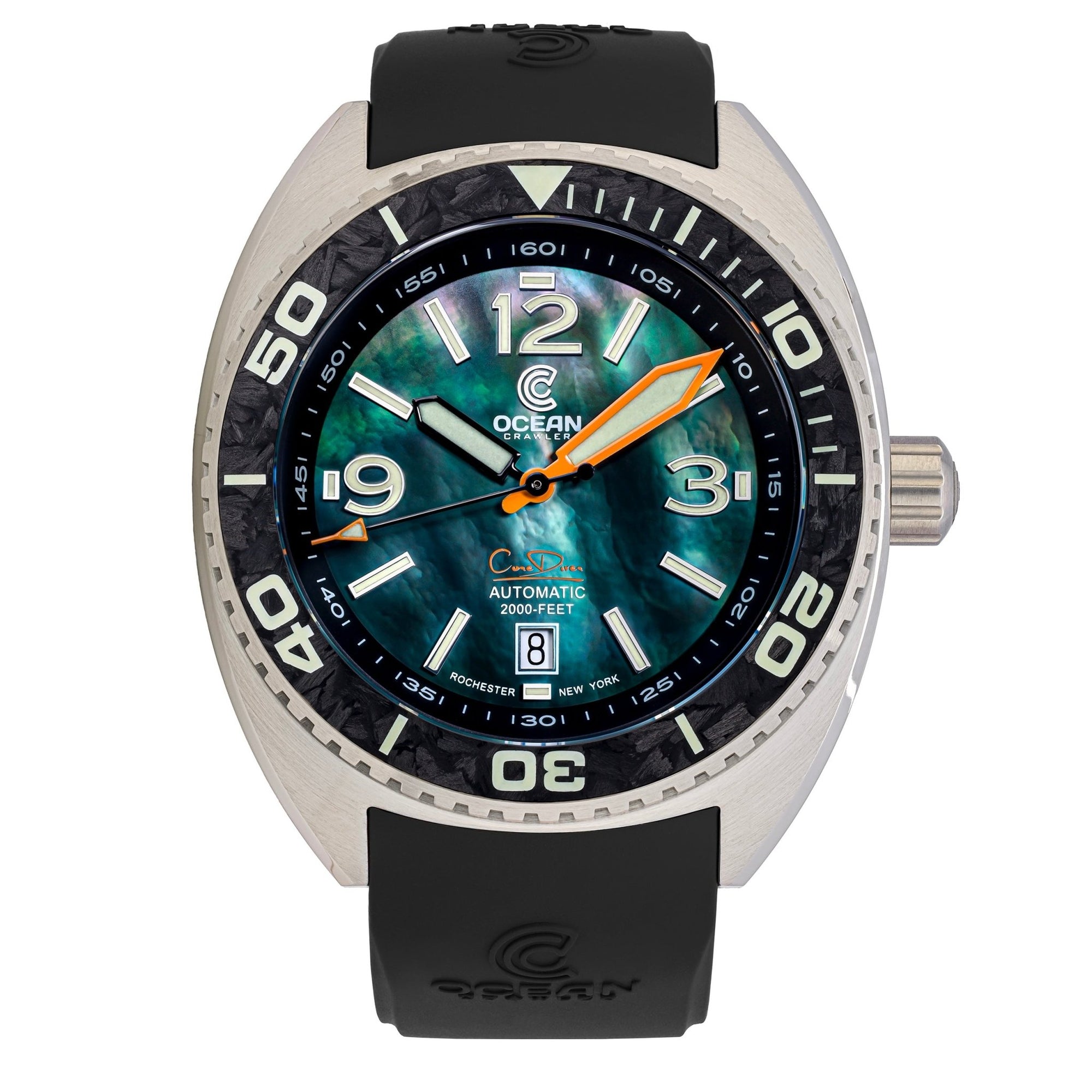 Core Diver - Black Mother of Pearl - Carbon Fiber Bezel - 2 Straps Included!