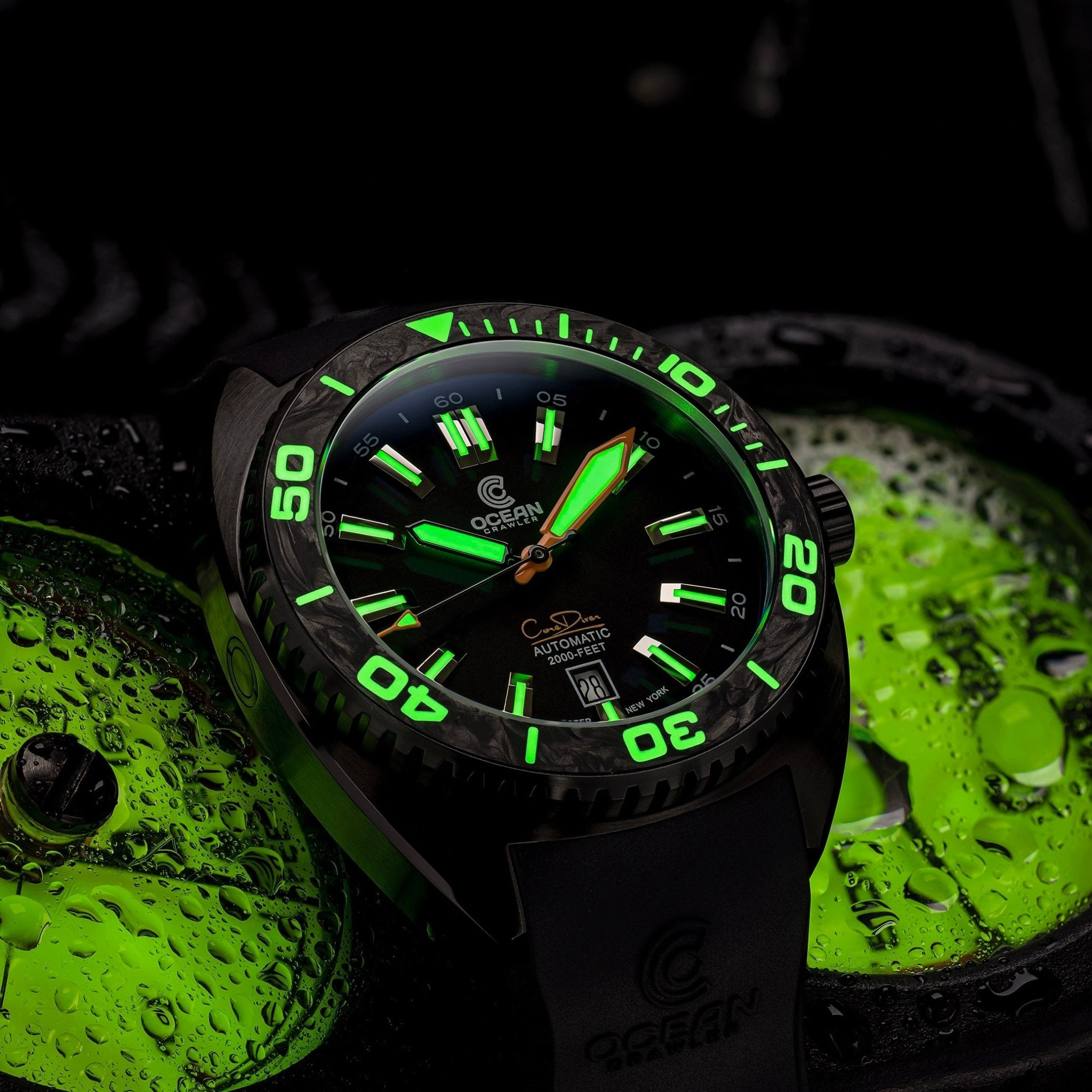 Core Diver - Carbon Phantom - Ultra Black – Ocean Crawler Watch Co.