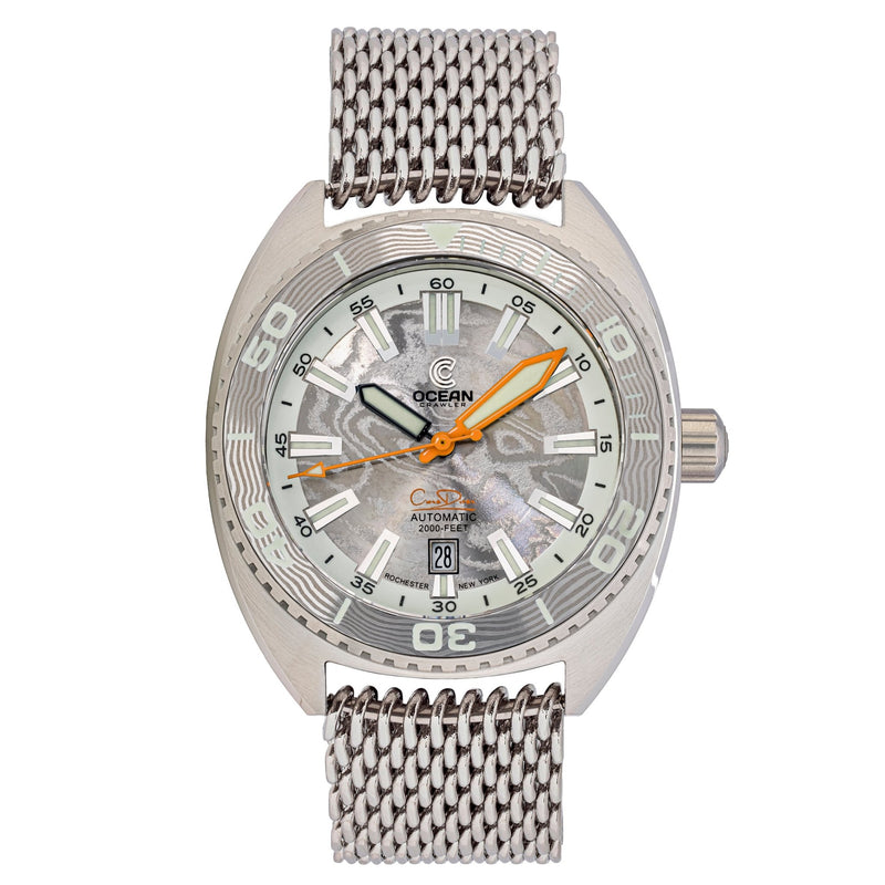 Ocean Crawler Core Diver - Damascus Steel - 2 Straps Included! - Ocean Crawler Watch Co.