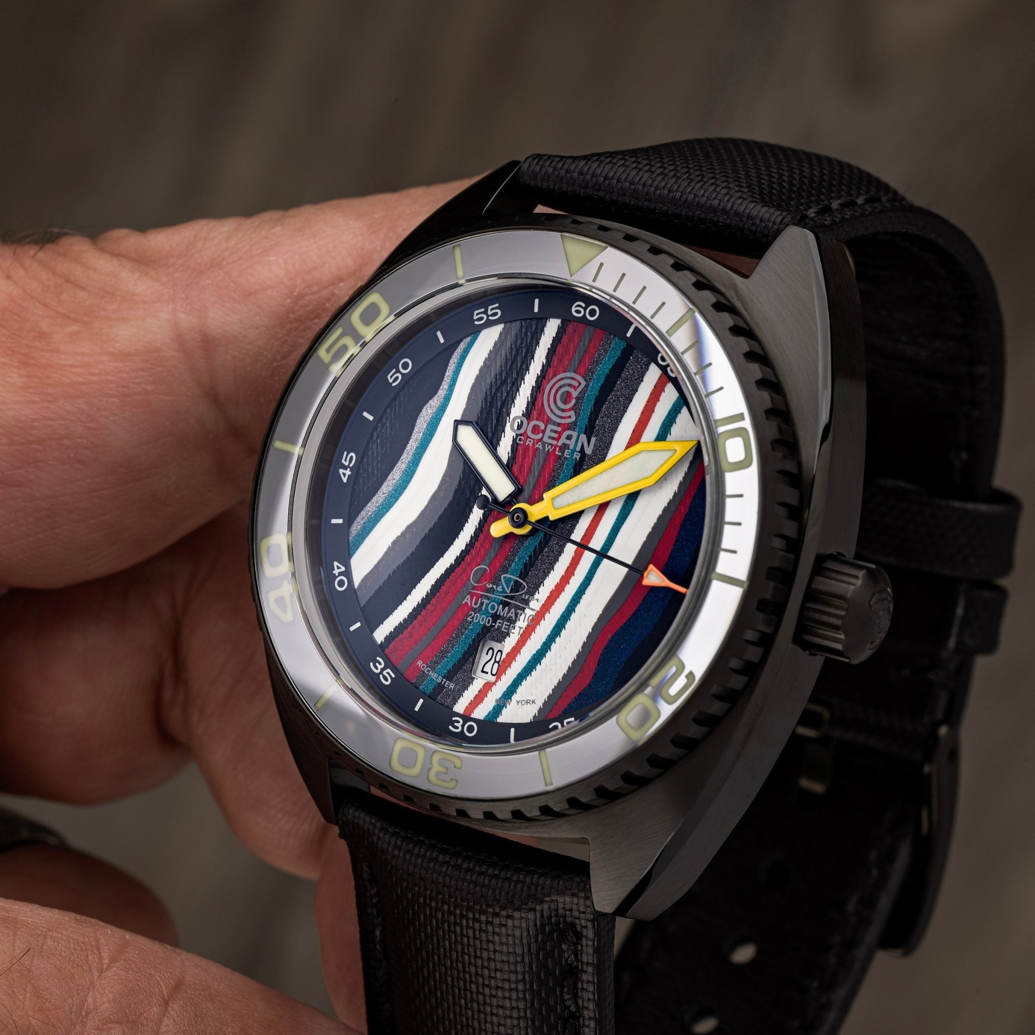 Ocean Crawler Core Diver - Fordite - Prototype - Ocean Crawler Watch Co.