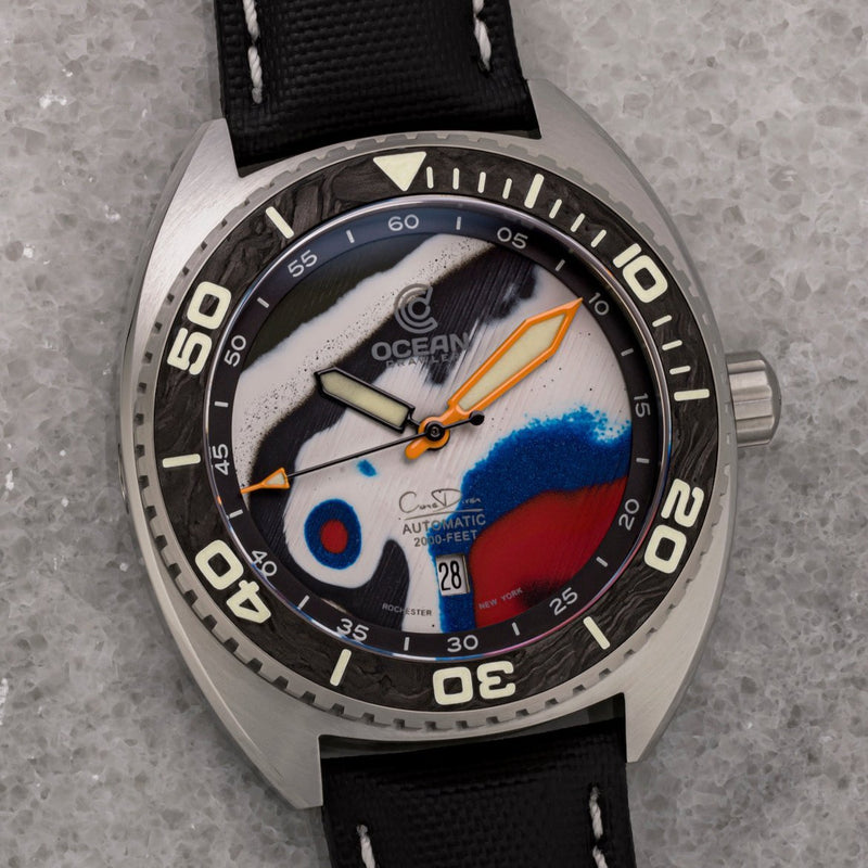 Ocean Crawler Core Diver - Fordite - Unique piece - Assembly Line Legend - Ocean Crawler Watch Co.