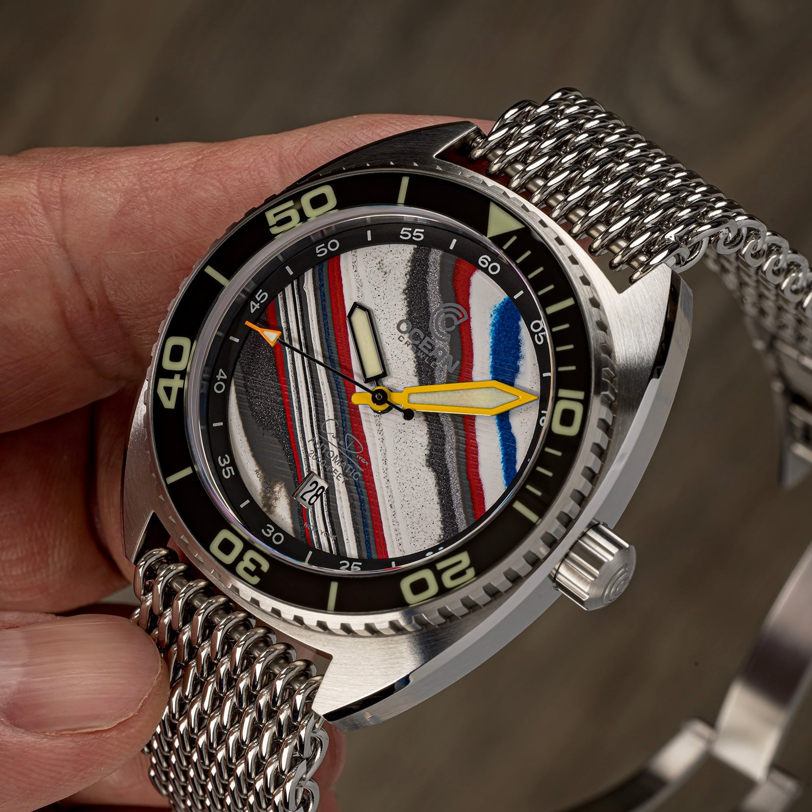 Ocean Crawler Core Diver - Fordite - Unique piece - Cruise Commander - Ocean Crawler Watch Co.