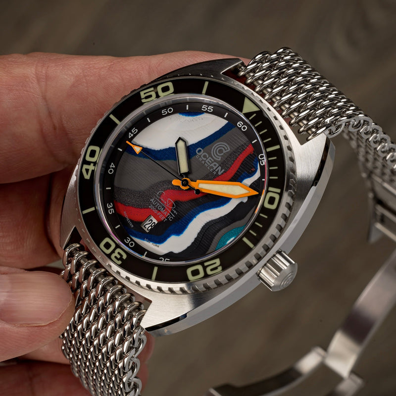 Ocean Crawler Core Diver - Fordite - Unique piece - Gran Torino - Ocean Crawler Watch Co.