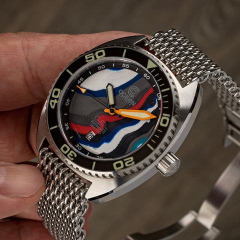 Ocean Crawler Core Diver - Fordite - Unique piece - Gran Torino - Ocean Crawler Watch Co.