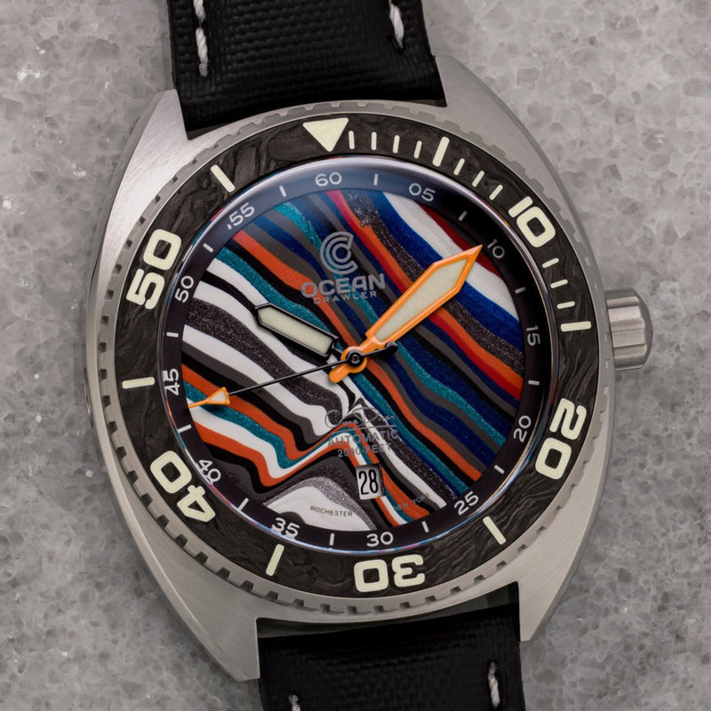Ocean Crawler Core Diver - Fordite - Unique piece - Motor City Maverick - Ocean Crawler Watch Co.