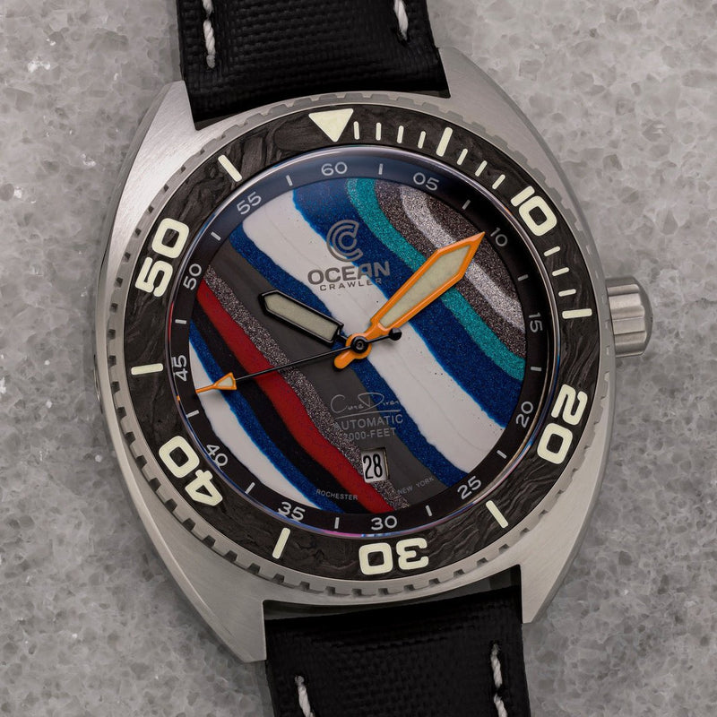 Ocean Crawler Core Diver - Fordite - Unique piece - Road Warrior - Ocean Crawler Watch Co.