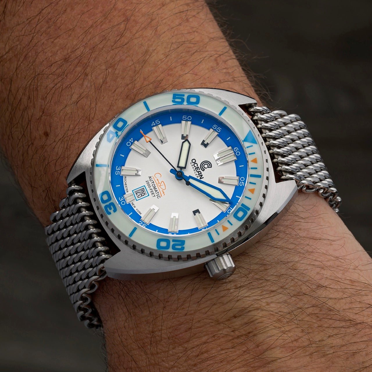 Core Diver - Spring Time - Full Lume Blue - 2 Straps Included