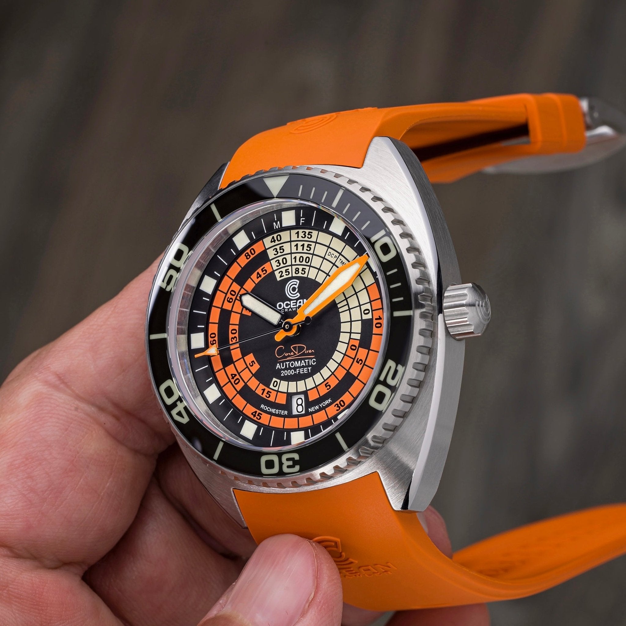 Ocean Crawler DCT - Orange - Prototype - Ocean Crawler Watch Co.