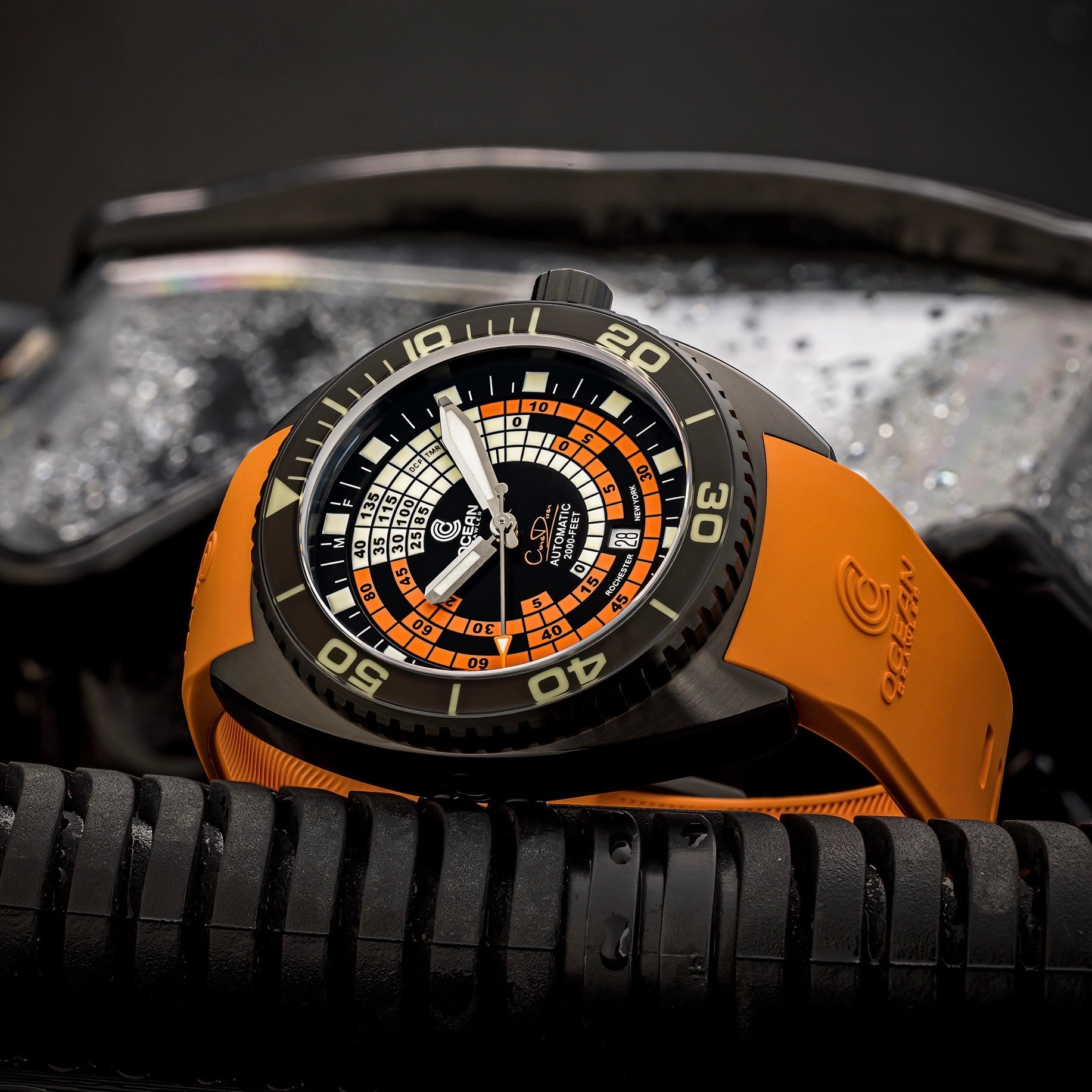 Ocean Crawler Decompression Timer - Black - DLC - Ocean Crawler Watch Co.
