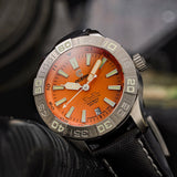 Ocean Crawler Dream Diver 2025 - Solar Flare Orange - Ocean Crawler Watch Co.