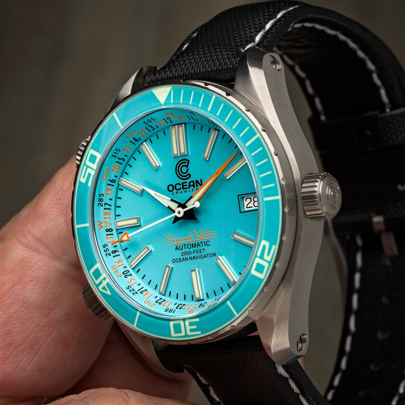 Ocean Crawler Ocean Navigator - Aqua V3 - Titanium - Ocean Crawler Watch Co.