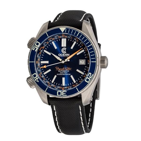 Ocean Crawler Ocean Navigator - Blue V3 - Titanium - Ocean Crawler Watch Co.