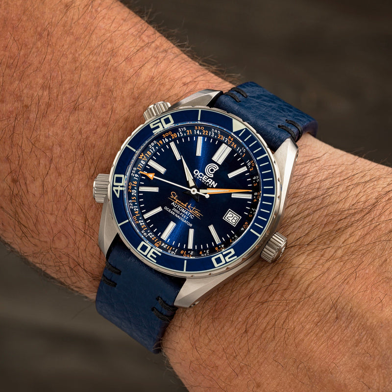 Blue Leather Strap