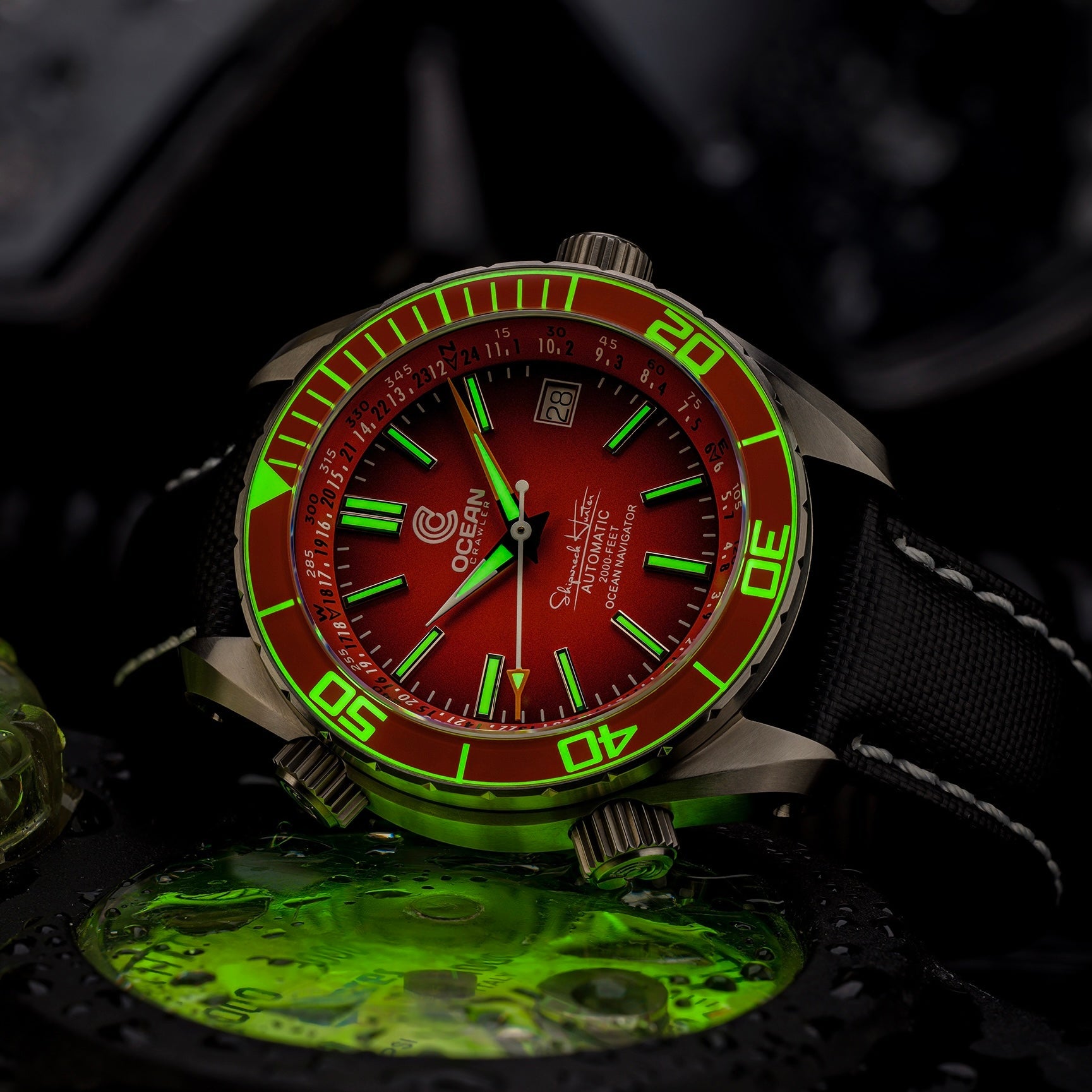Ocean Navigator Red V3 – Limited Edition Titanium Automatic Dive Watch