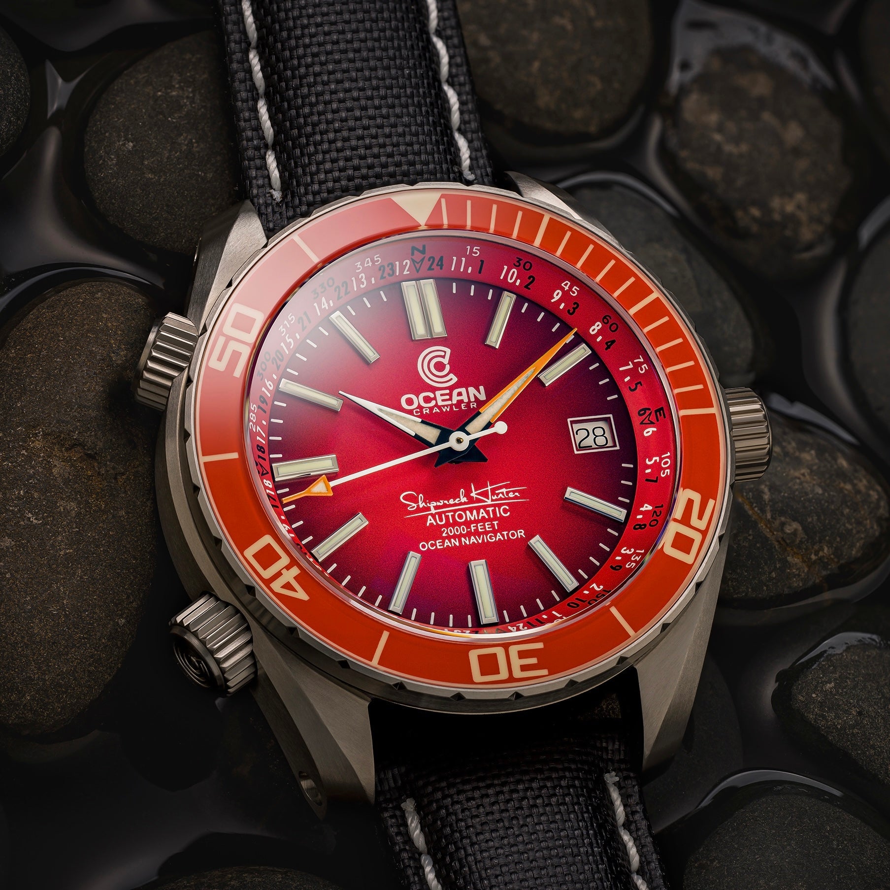 Ocean Navigator Red V3 – Limited Edition Titanium Automatic Dive Watch