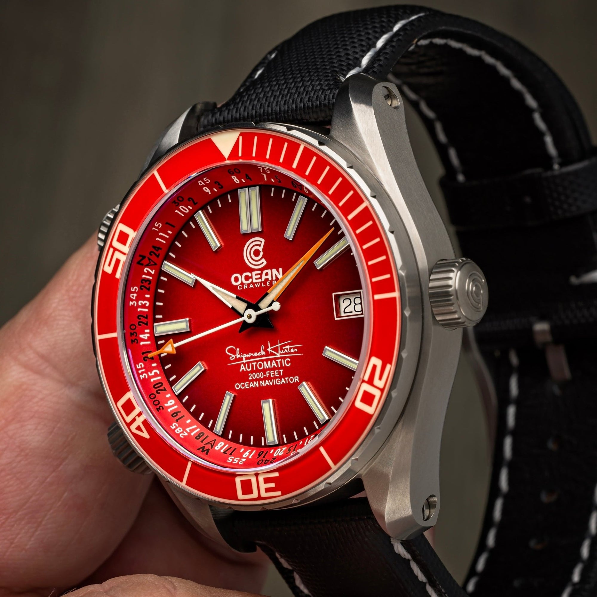 Ocean Navigator Red V3 – Limited Edition Titanium Automatic Dive Watch