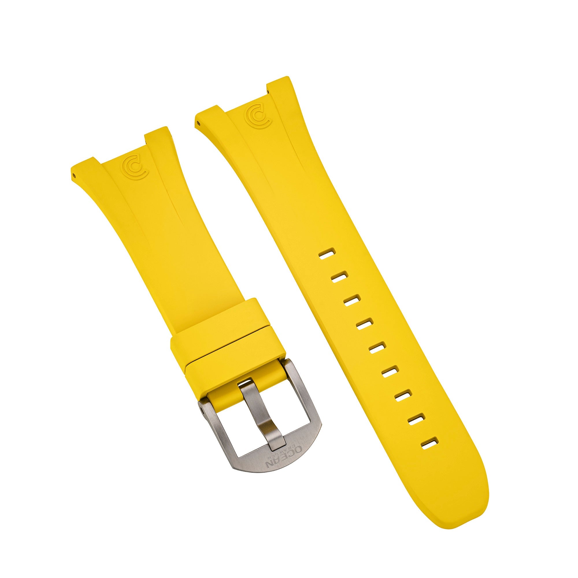 Yellow Integrated Rubber Strap for Bolt - SS Buckle - Ocean Crawler Watch Co.
