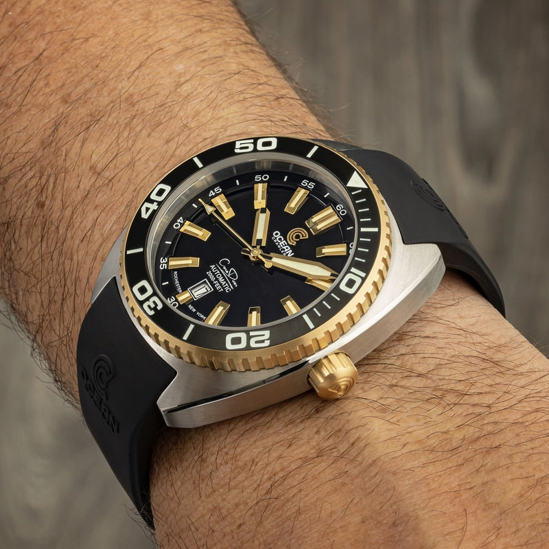 Black Fitted Rubber Strap for Core Diver - SS Buckle - 22mm - Ocean Crawler Watch Co.