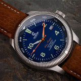 Brown Leather Band With Signed Stainless Steel Buckle - 22mm - Curved Lugs - Ocean Crawler Watch Co.