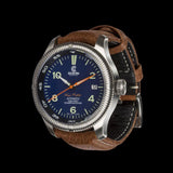 Brown Leather Band With Signed Stainless Steel Buckle - 22mm - Curved Lugs - Ocean Crawler Watch Co.