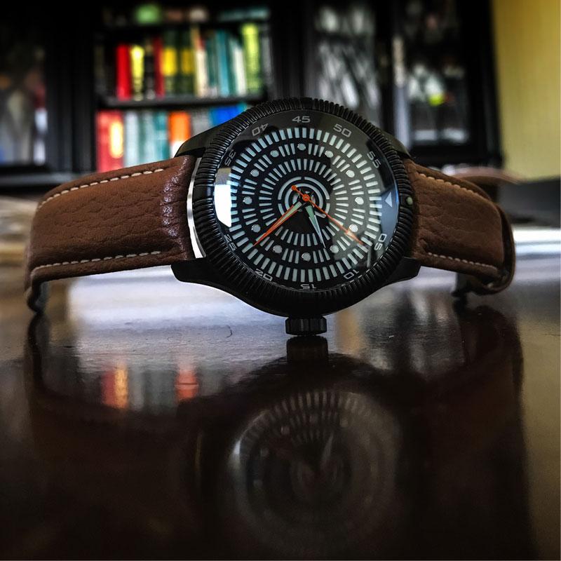 Dark Brown Leather Band With Signed Black PVD Stainless Steel Buckle - 22mm - Curved Lugs - Ocean Crawler Watch Co.