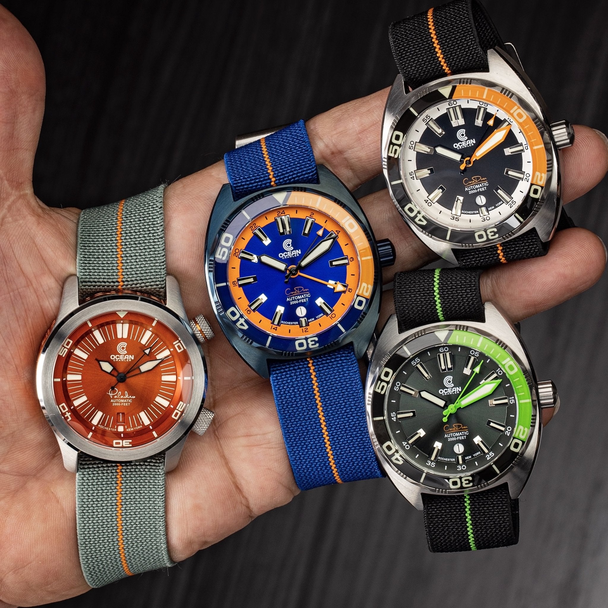 Lime Green/Black NATO Strap - Ocean Crawler Watch Co.