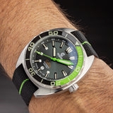 Lime Green/Black NATO Strap - Ocean Crawler Watch Co.