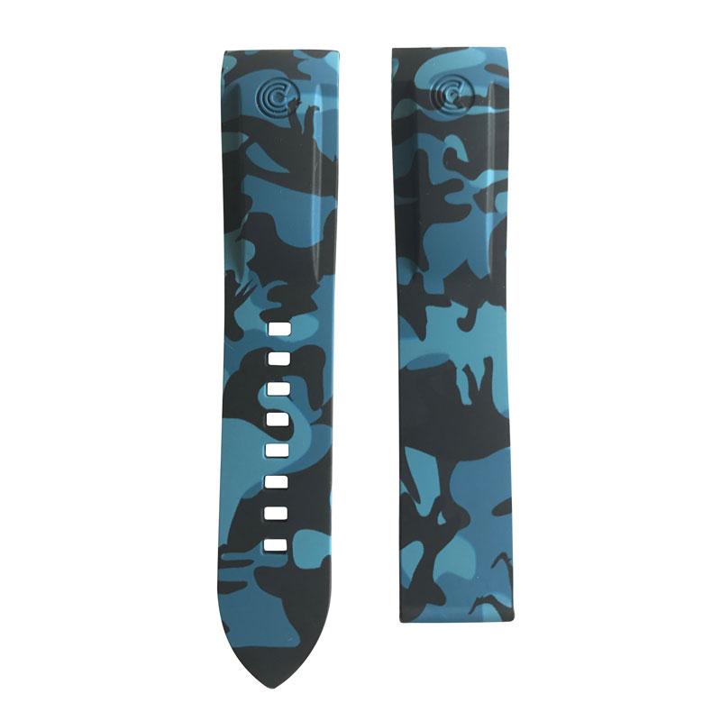 Ocean Crawler Blue Camouflage Camo Rubber Band For Champion Diver Watch Limited Edition - Ocean Crawler Watch Co.