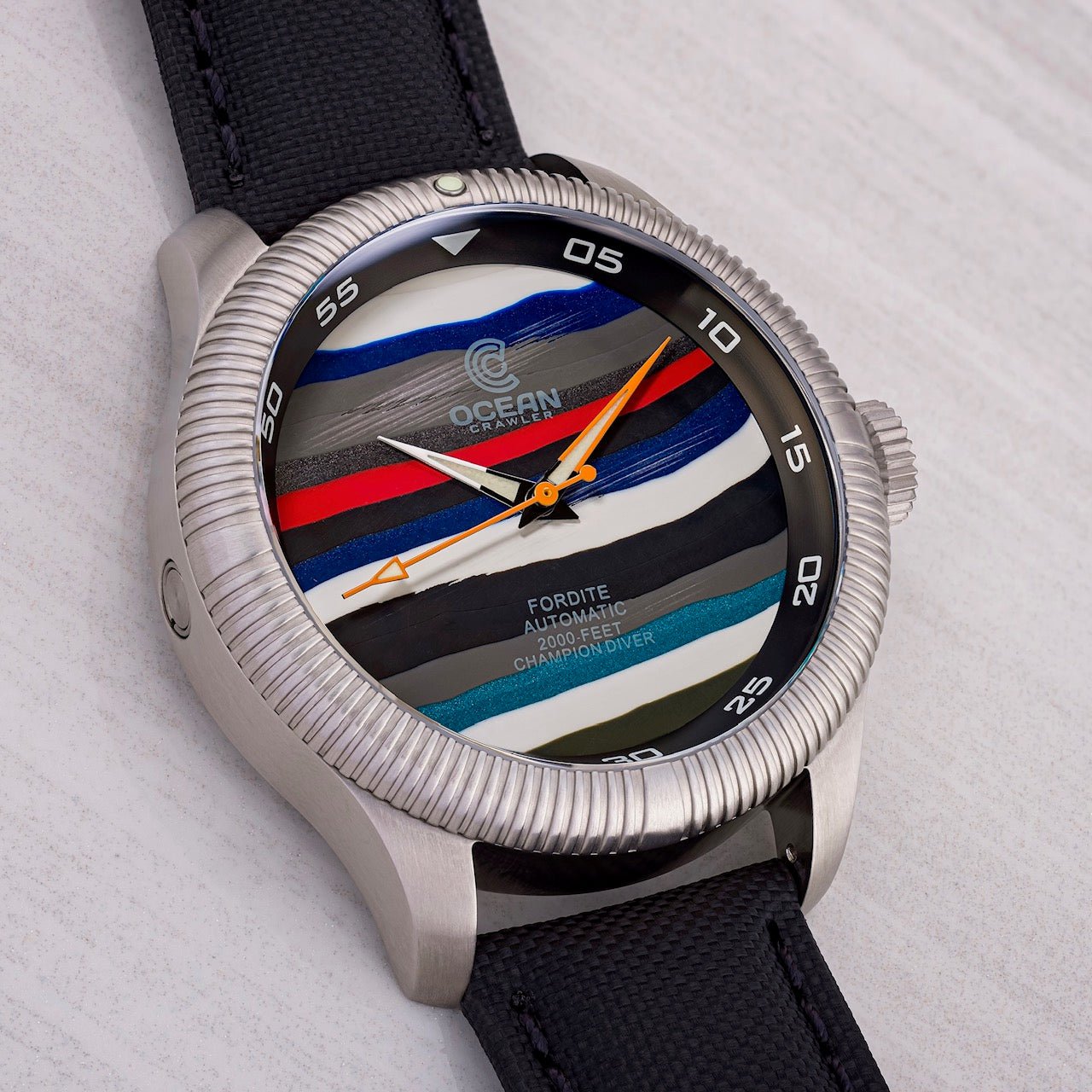 Ocean Crawler Champion Diver - Fordite - Unique Piece - APEX ACE - Ocean Crawler Watch Co.